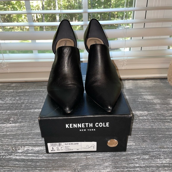 Kenneth Cole Riley 85 DRS pointed toe Loafers black leather pumps size 9. - Picture 8 of 13